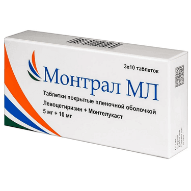 Монтрал МЛ 5 мг+10 мг таблетки 30 шт