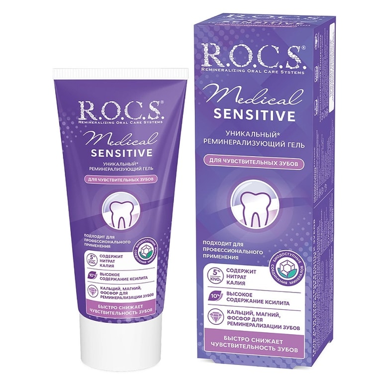 R.O.C.S. Medical Sensitive Гель реминерализующий для чувствительных зубов 45 г