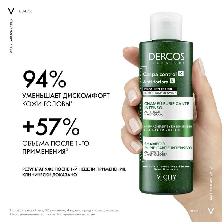 Vichy Dercos Шампунь очищающий против перхоти К 250 мл