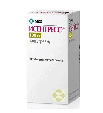 Исентресс 100 мг таблетки жевательные 60 шт