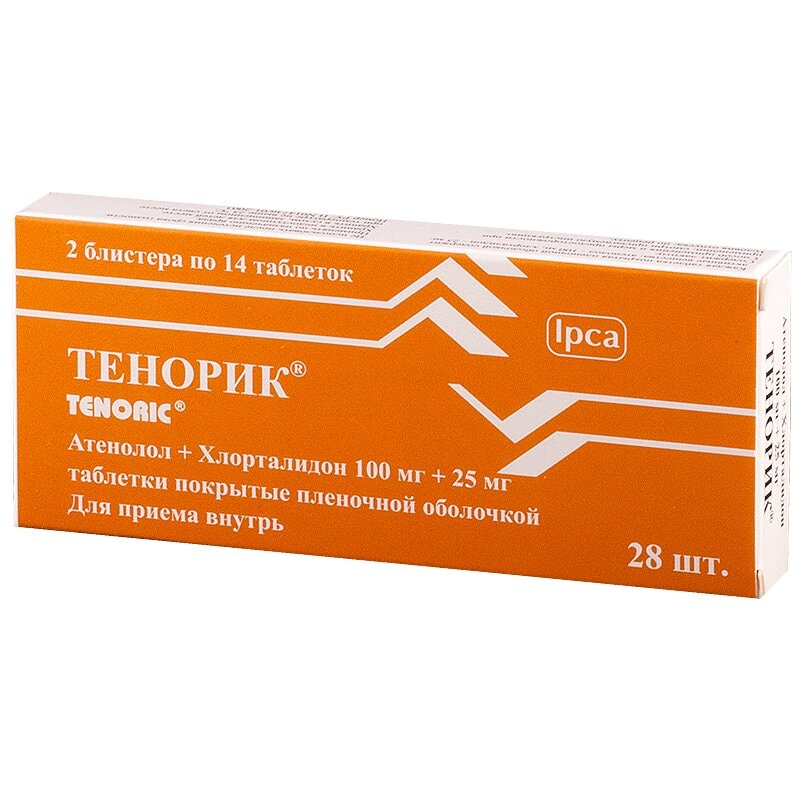 Тенорик 100 мг+25 мг таблетки 28 шт