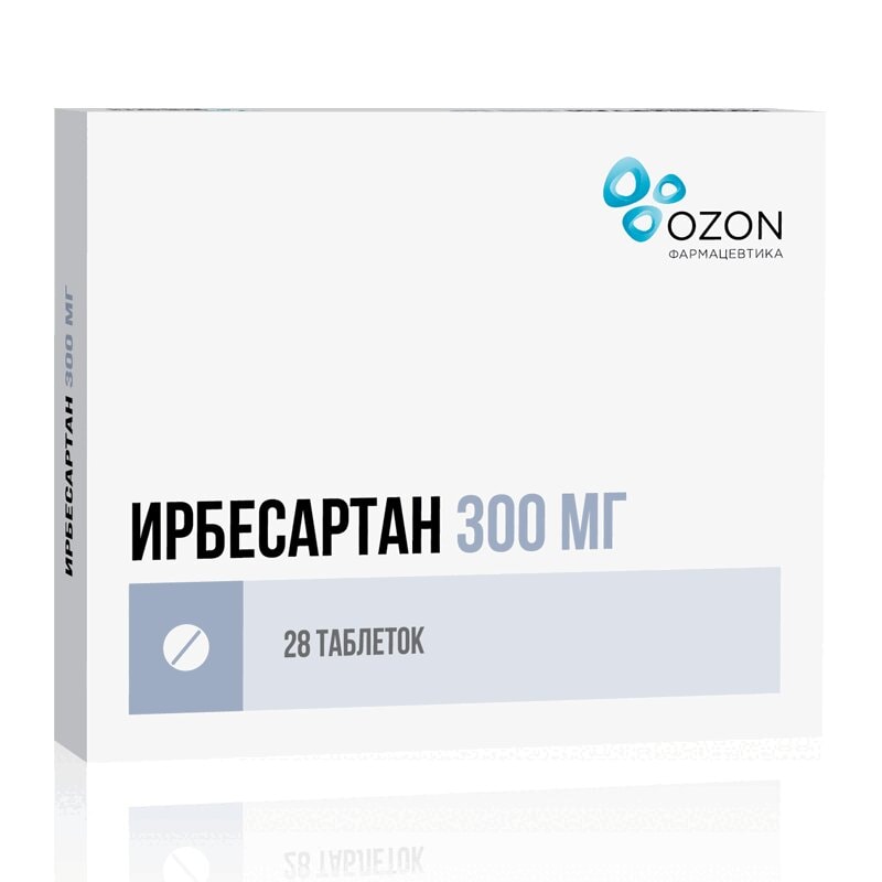 Ирбесартан 300 мг таблетки 28 шт
