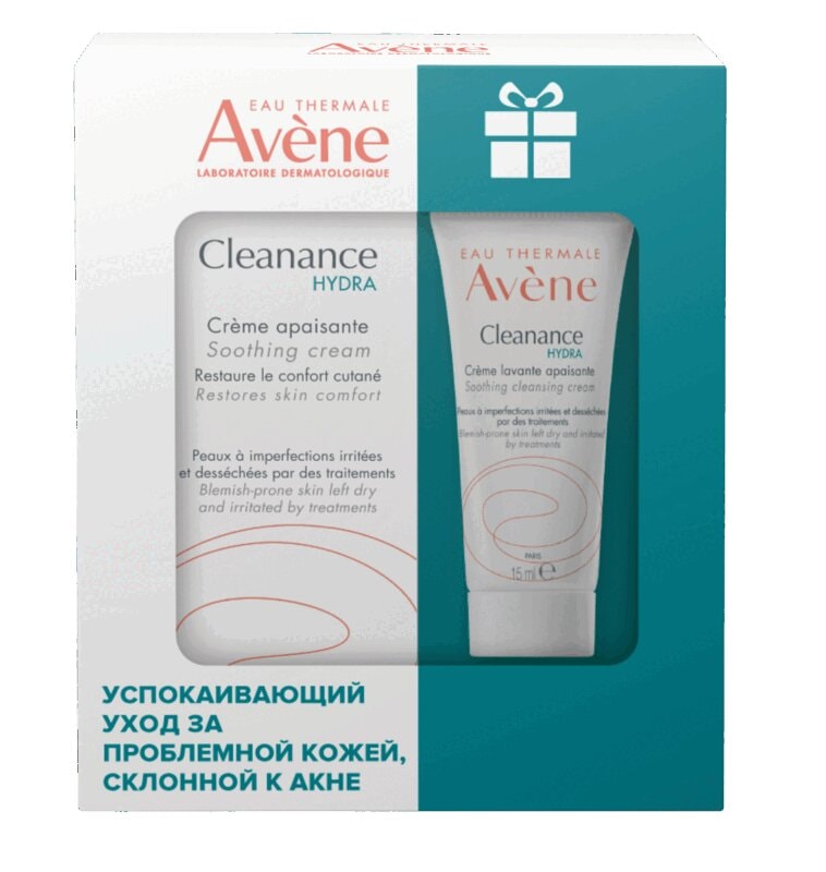 Avene Cleanance Hydra Набор / крем успокаивающий 40 мл + крем очищающий для проблемной кожи 15 мл