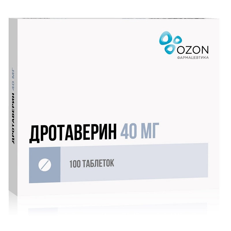 Дротаверин 40 мг таблетки 100 шт