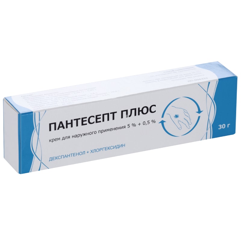 Пантесепт Плюс 5%+0,5% крем для наружного применения 30 г