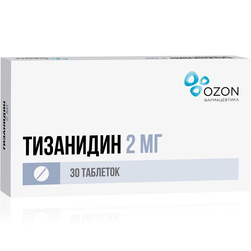 Тизанидин 2 мг таблетки 30 шт