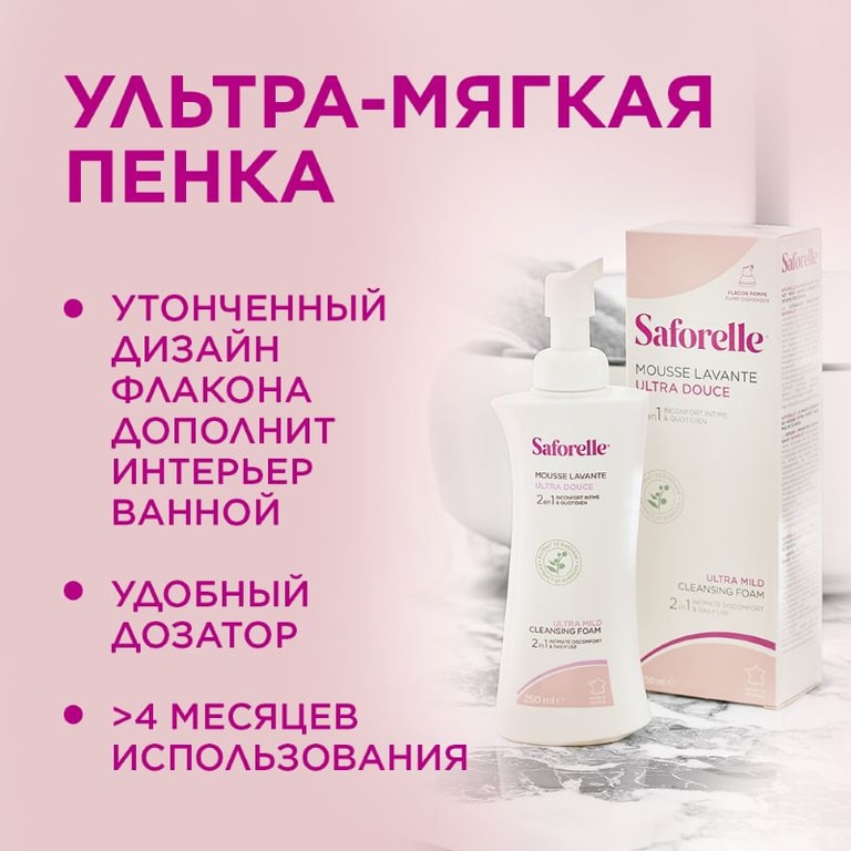 Saforelle Пенка для интимной гигиены ультра-мягкая 250 мл