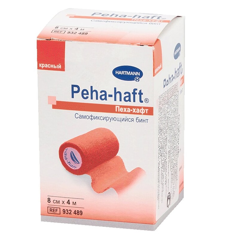 Пеха-хафт Бинт эластичный самофиксирующийся 8 см х 4 м Красный 1 шт