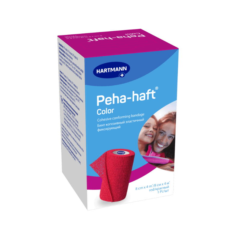 Пеха-хафт Бинт эластичный самофиксирующийся 8 см х 4 м Красный 1 шт