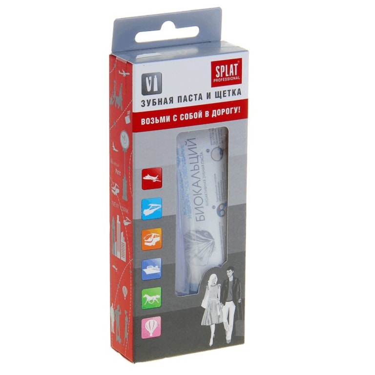 Splat Professional Отбеливание плюс Дорожный набор Зубная паста 40 мл + Зубная щетка складная
