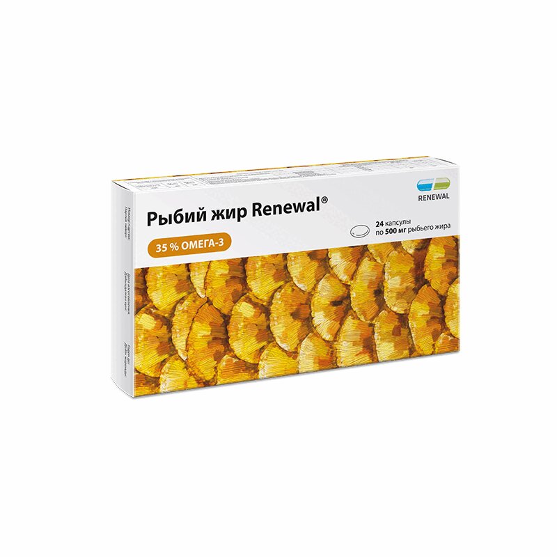 Рыбий жир Renewal 500 мг капсулы 24 шт купить в аптеках Москвы, цена ...