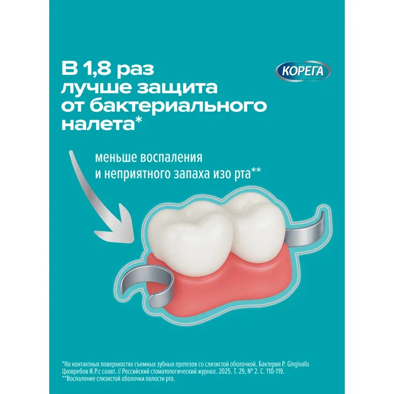 Корега Экстрасильная фиксация Крем для фиксации зубных протезов Мята 70 г