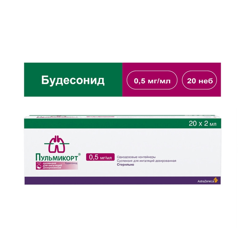 Пульмикорт 0,5 мг/мл суспензия для ингаляций 2 мл 20 шт