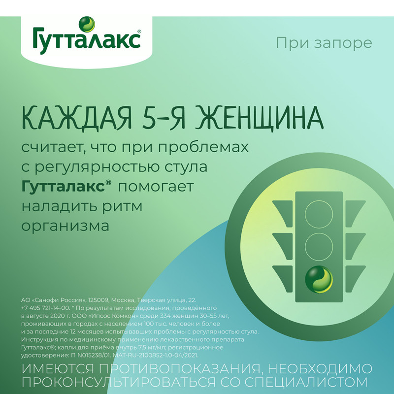 Гутталакс 7,5 мг/ мл капли для приема внутрь 15 мл