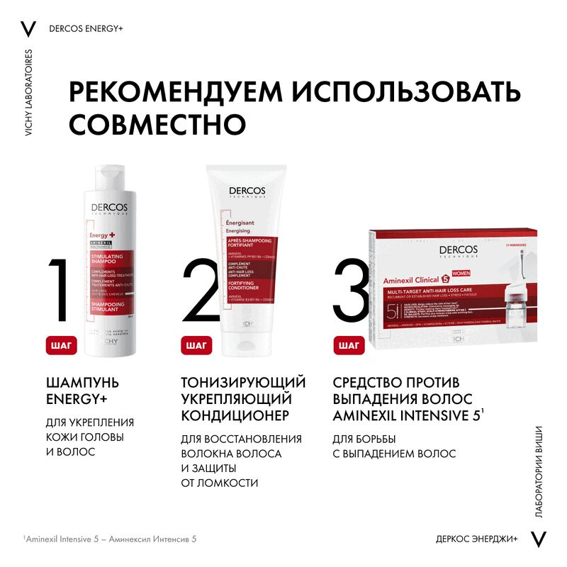 Vichy Деркос Аминексил Энерджи+ Шампунь против выпадения волос 200 мл
