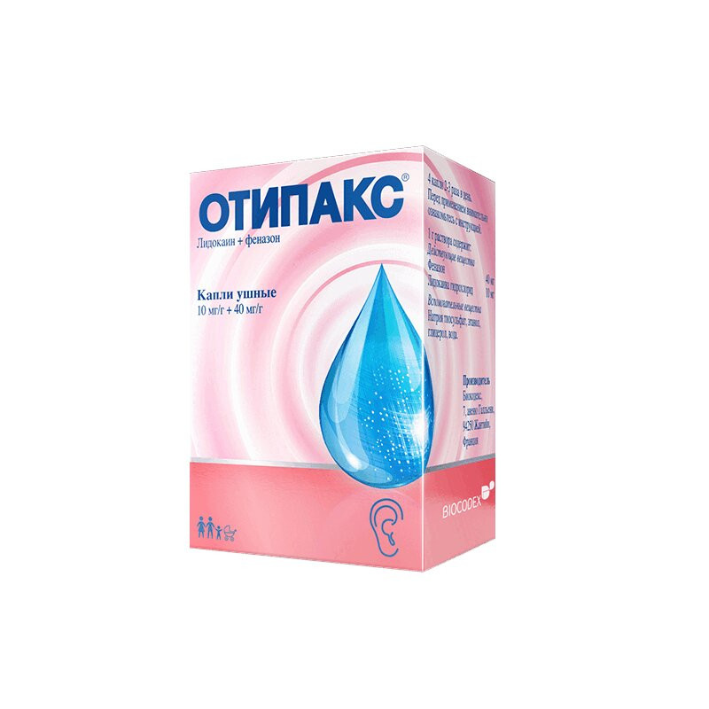 Отипакс 10 мг/г+40 мг/г капли ушные 16 г