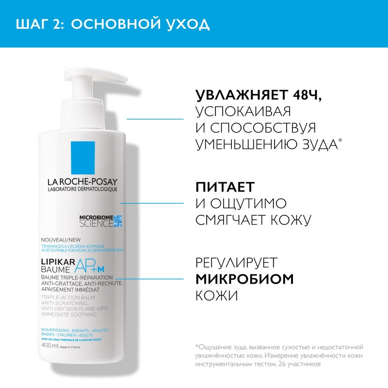 La Roche-Posay Lipikar Набор для лица и тела Бальзам AP+M 400 мл + Крем-гель Syndet AP+ очищающий 100 мл