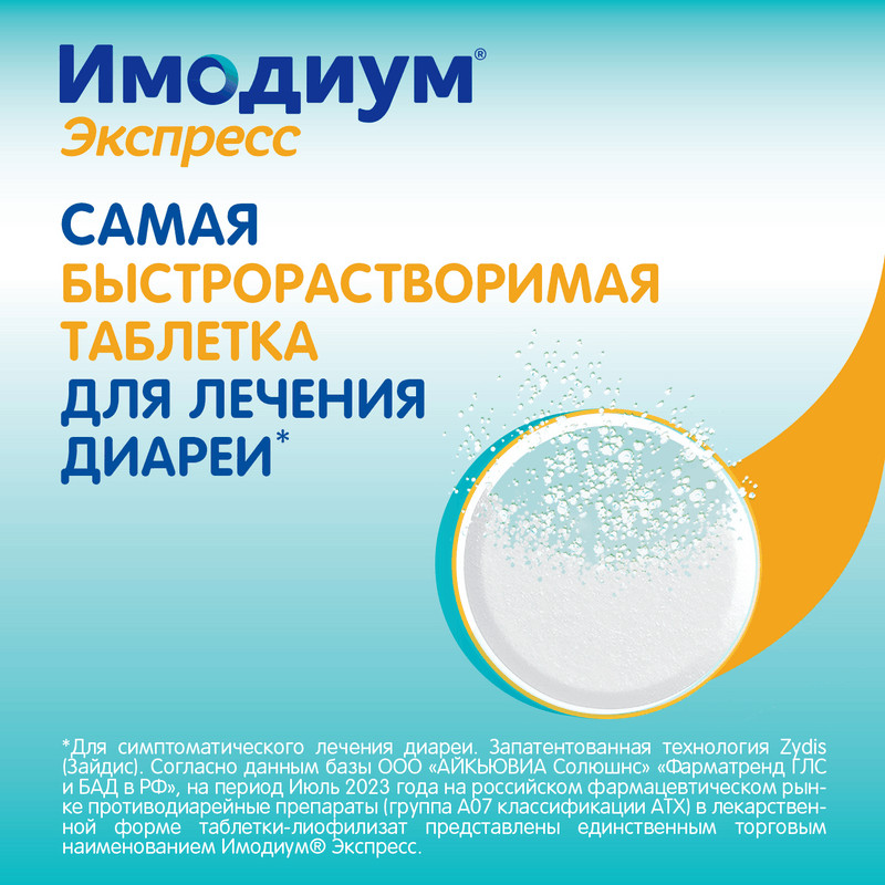 Имодиум Экспресс 2 мг таблетки диспергируемые Мята 6 шт