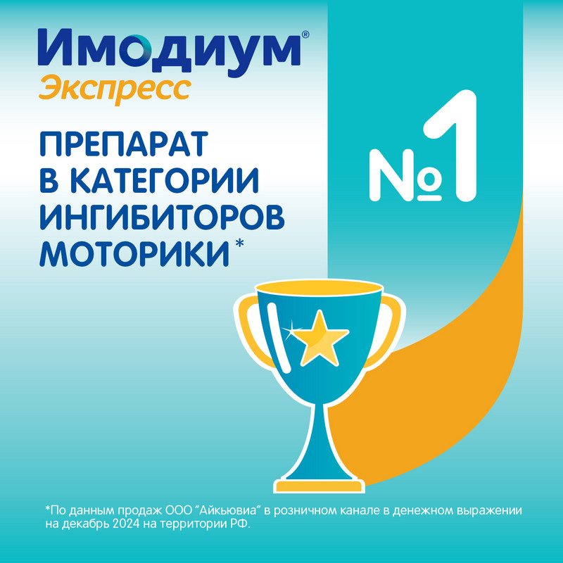 Имодиум Экспресс 2 мг таблетки диспергируемые Мята 6 шт