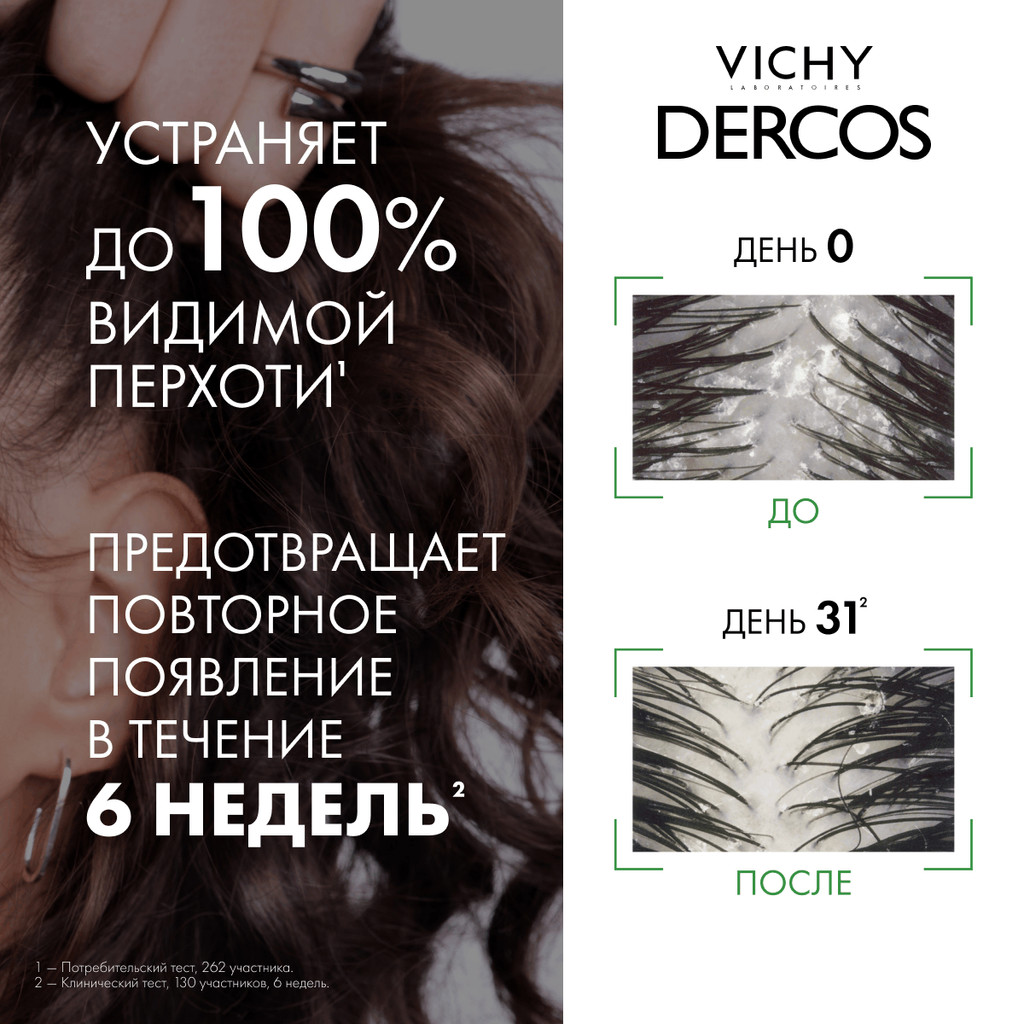 Vichy Dercos Шампунь-уход интенсивный против перхоти для нормальных и жирных волос 390 мл
