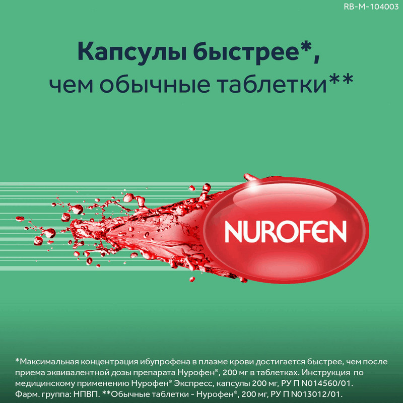 Нурофен Экспресс 200 мг капсулы 24 шт