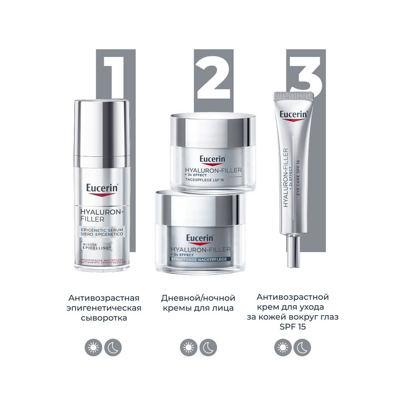 Eucerin Hyaluron-Filler Крем дневной для сухой чувствительной кожи SPF 15 50 мл