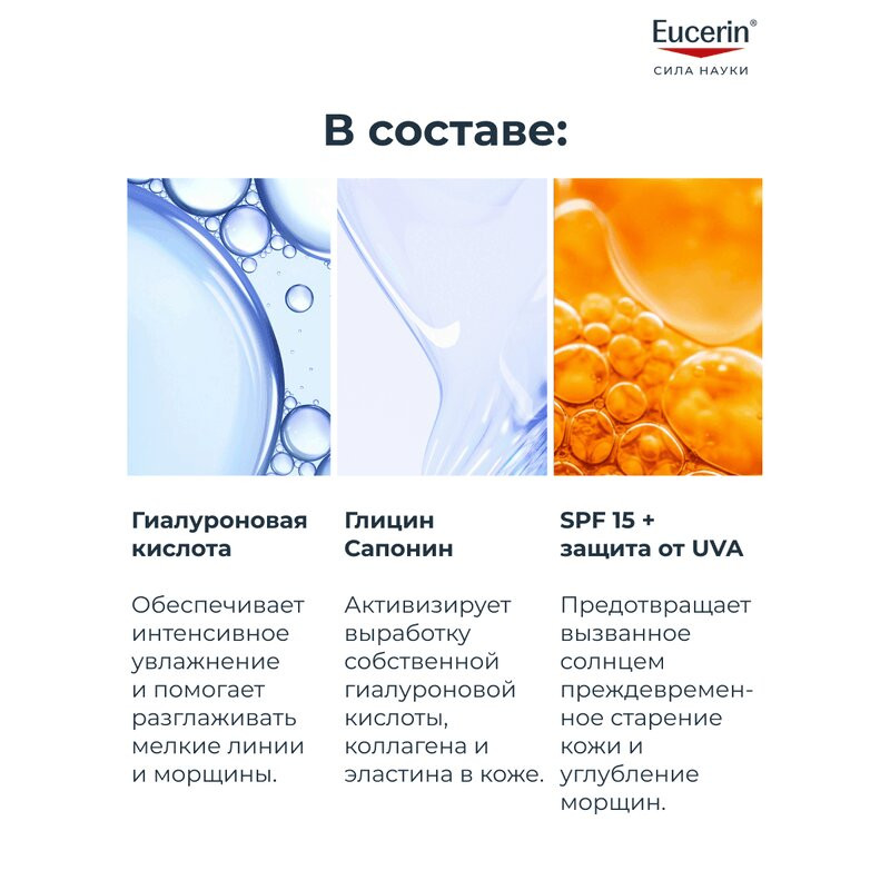 Eucerin Hyaluron-Filler Крем дневной для нормальной и комбинированной кожи SPF 15 50 мл