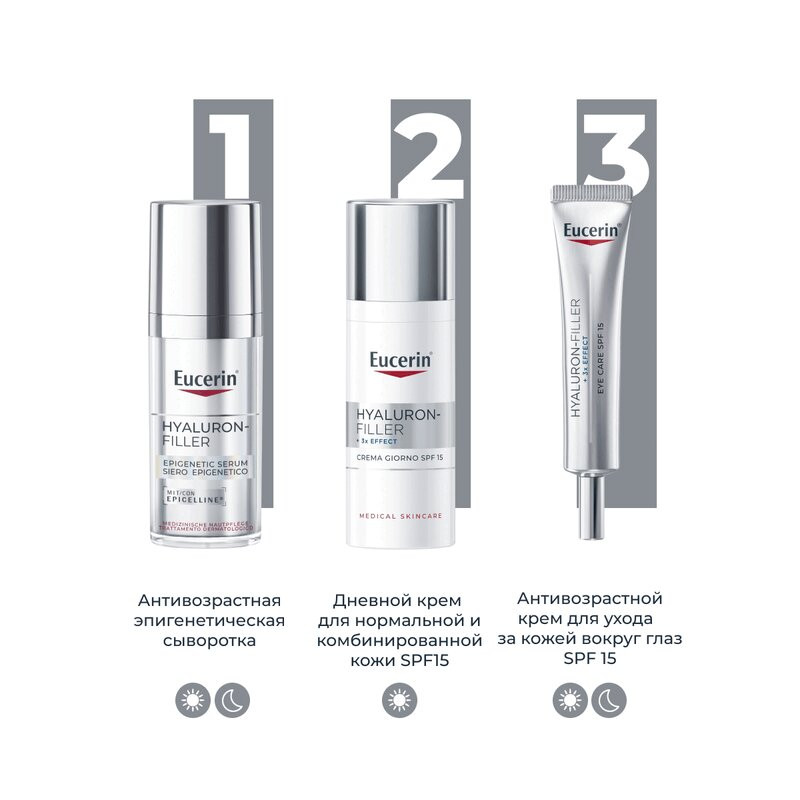 Eucerin Hyaluron-Filler Крем дневной для нормальной и комбинированной кожи SPF 15 50 мл