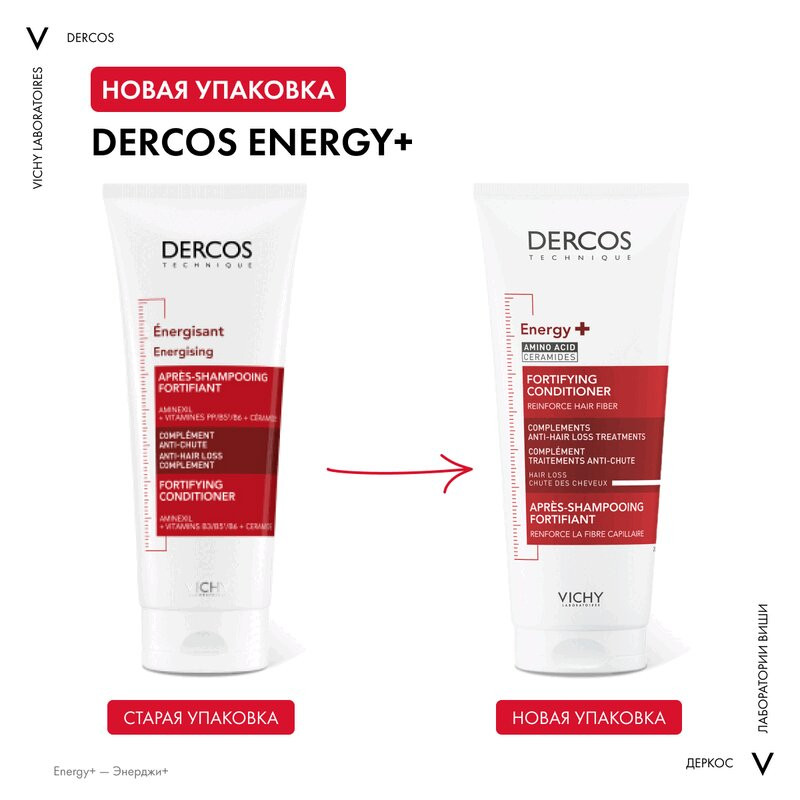 Vichy Dercos Energy+ Кондиционер укрепляющий против выпадения волос 200 мл