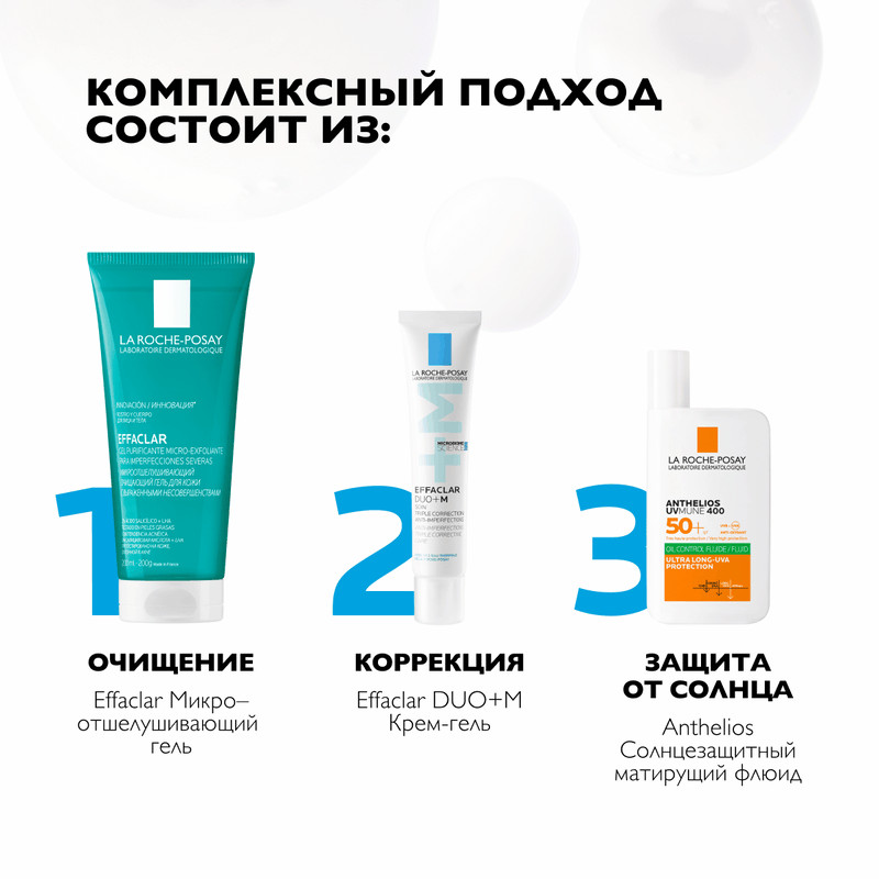 La Roche-Posay Effaclar Гель очищающий для проблемной кожи кожи лица и тела микроотшелушивающий 200 мл