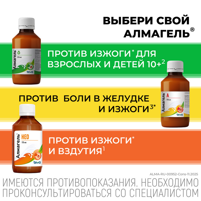 Алмагель Нео суспензия для приема внутрь 170 мл