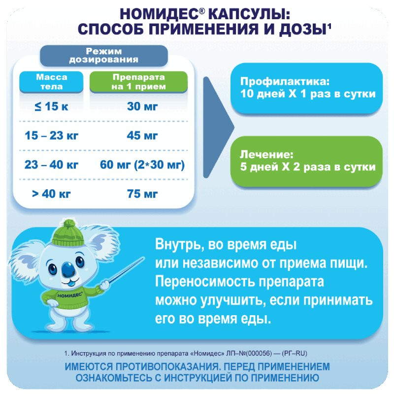 Номидес 45 мг капсулы 10 шт