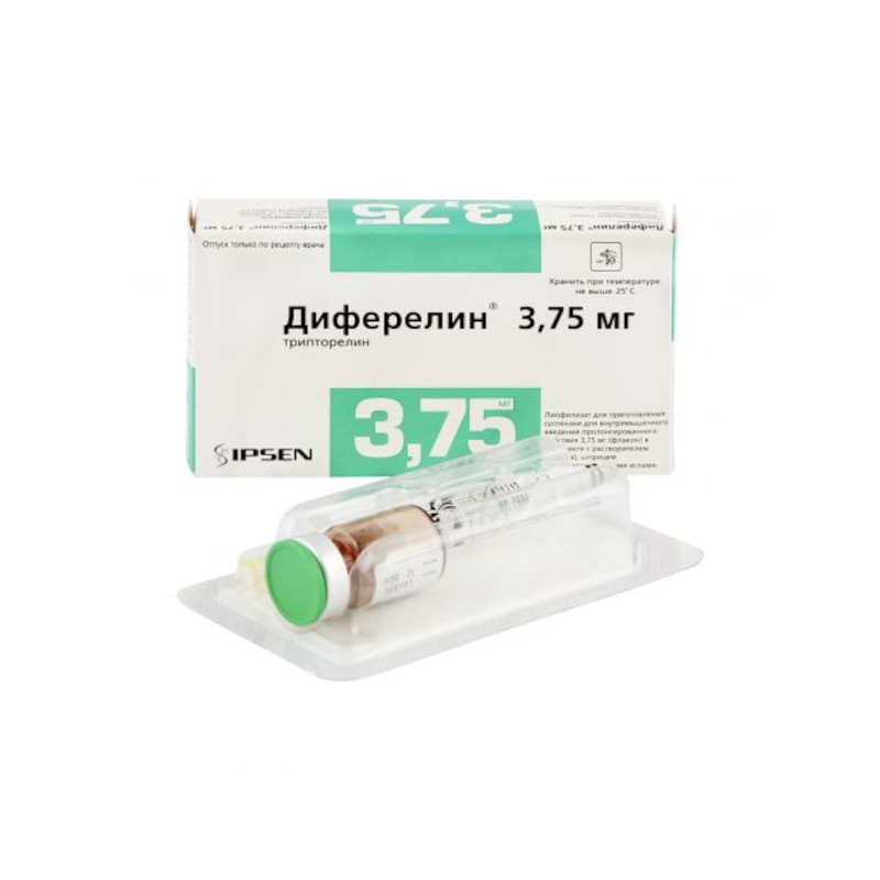 Диферелин 3,75 мг лиофилизат для инъекций с пролонгированным высвобождением 1 шт