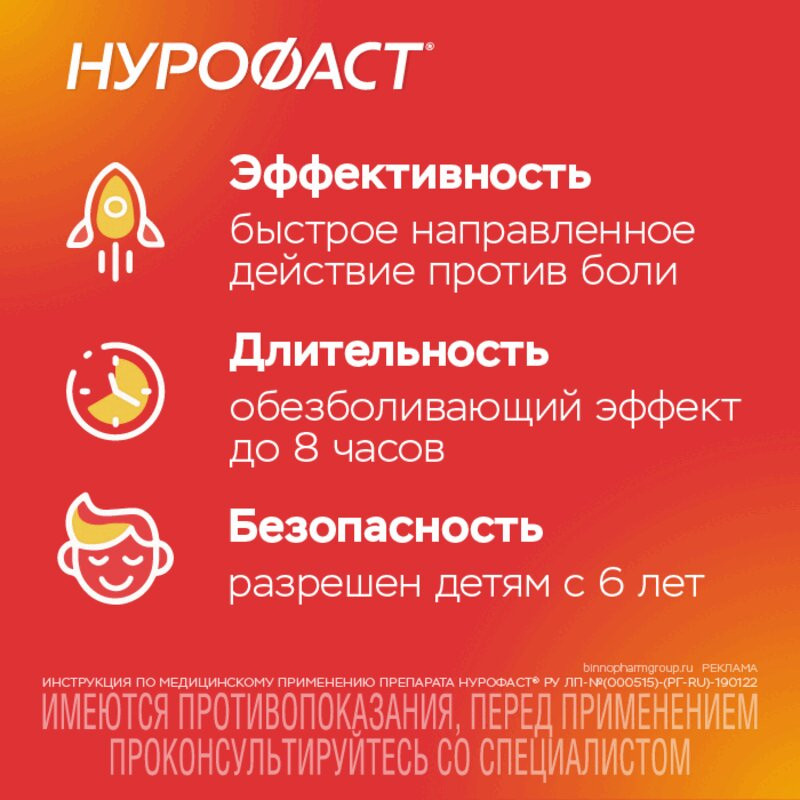 Нурофаст 200 мг таблетки 20 шт