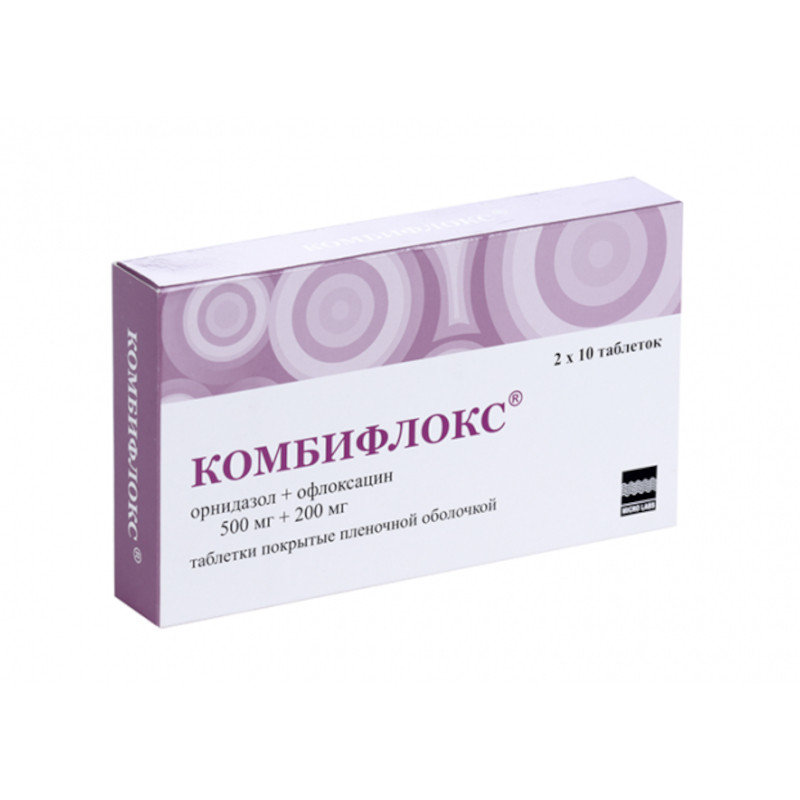 Комбифлокс 500 мг+200 мг таблетки 20 шт