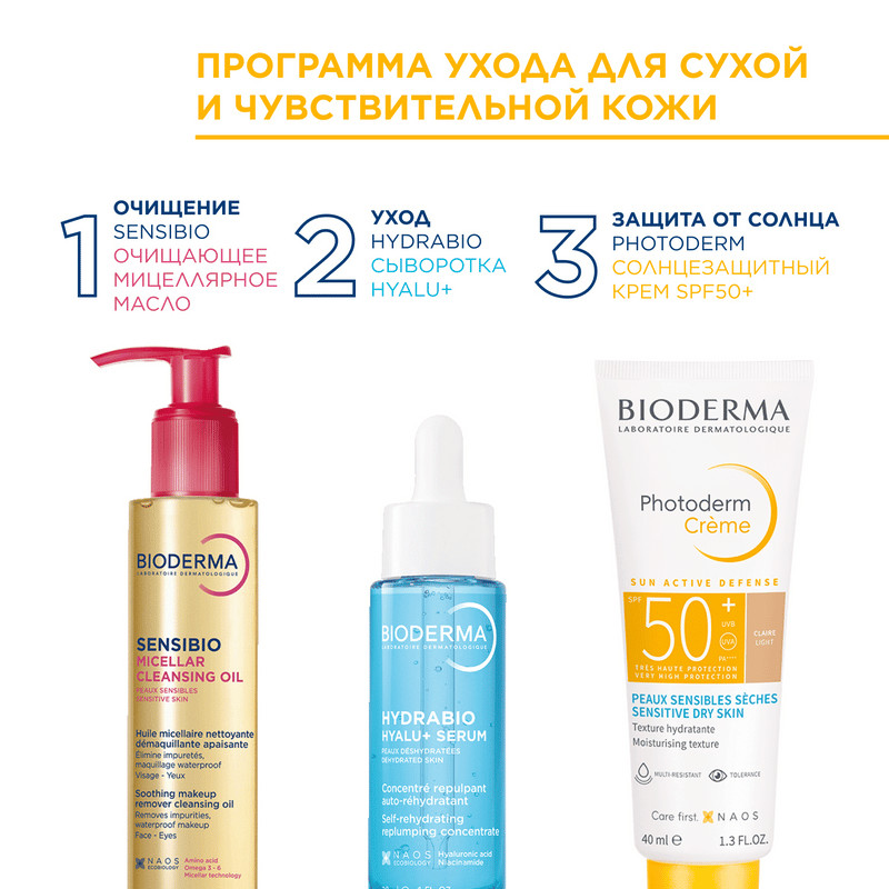 Bioderma Photoderm Крем тональный солнцезащитный SPF 50+ для чувствительной кожи Светлый оттенок 40 мл