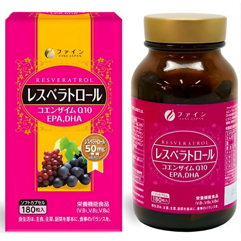 Fine Japan Ресвератрол+Коэнзим Q10+ДГК+ЭПК таблетки 180 шт