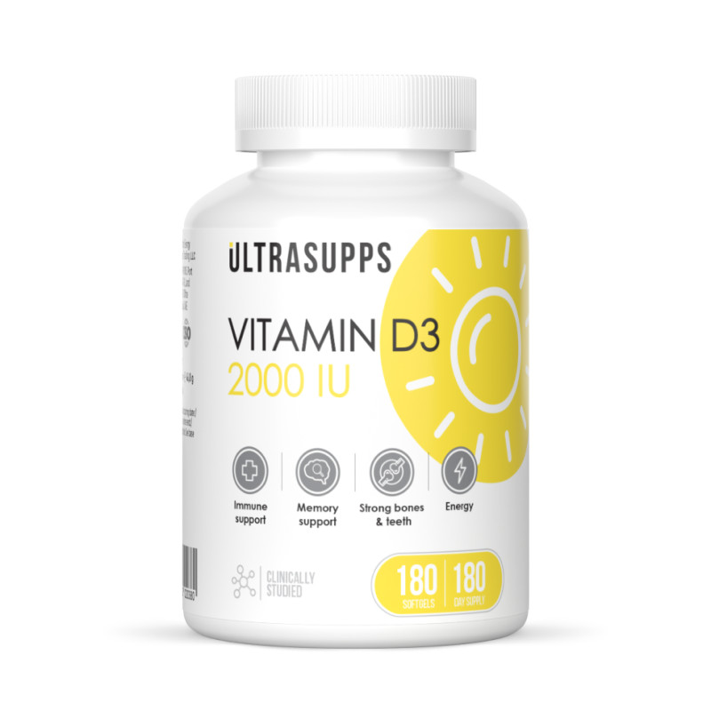 Ultrasupps Витамин Д3 2000 МЕ капсулы 180 шт