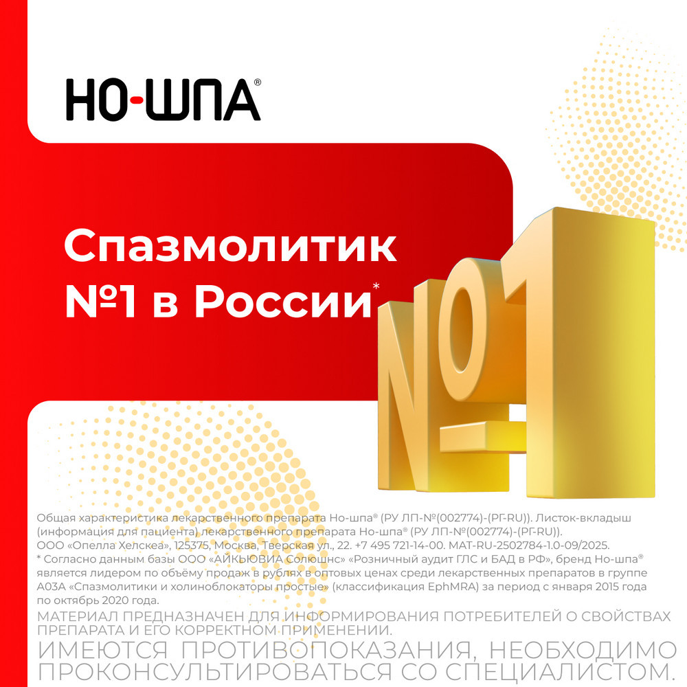 Но-шпа 40 мг таблетки 24 шт