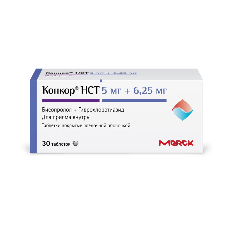 Конкор НСТ 5 мг+6,25 мг таблетки 30 шт