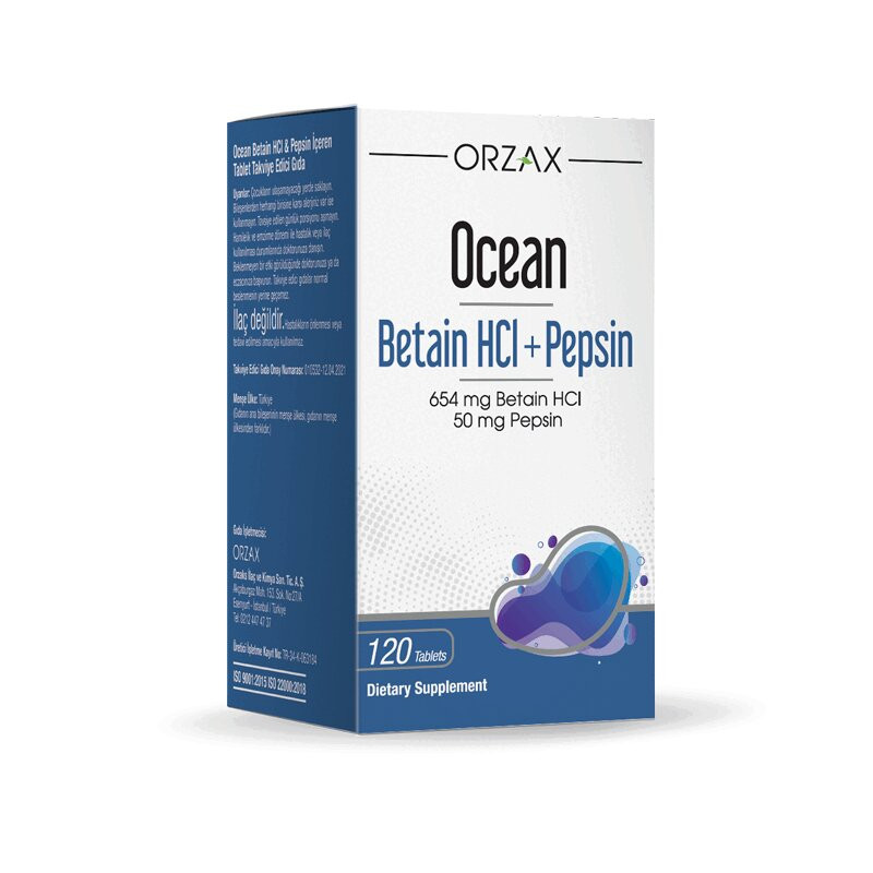 Orzax Ocean Бетаин гидрохлорид + Пепсин таблетки 120 шт