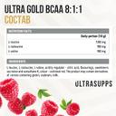Ultrasupps BCAA 8:1:1 Комплекс аминокислот порошок Малина 300 г