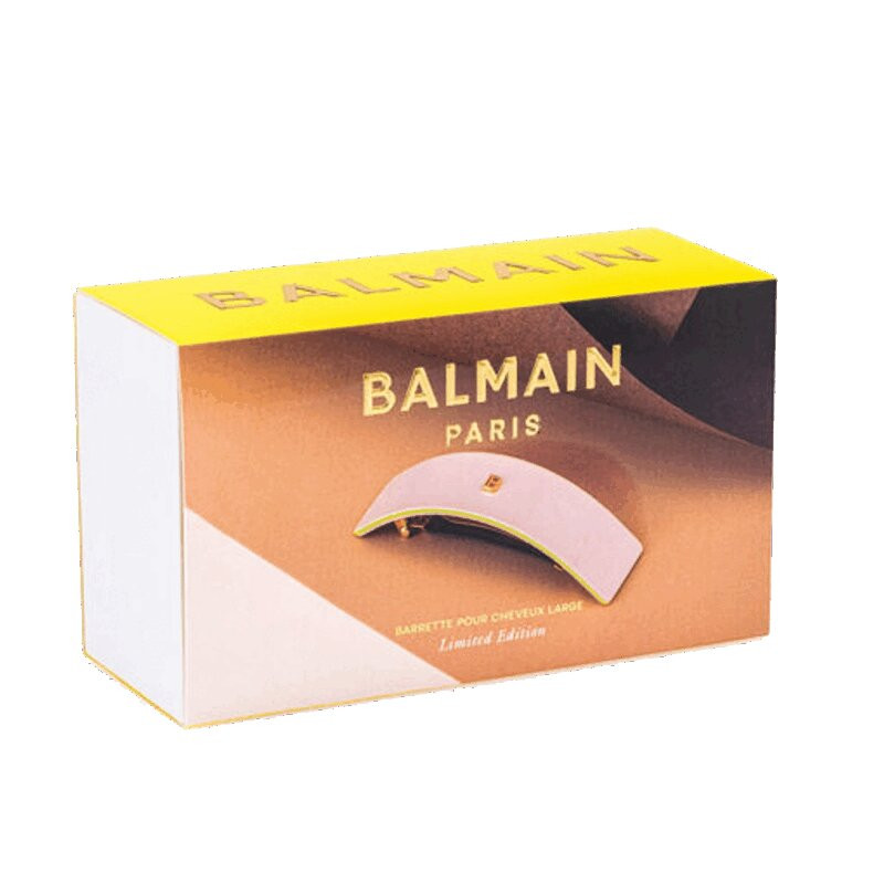 Balmain Заколка-автомат размер L Бежевая