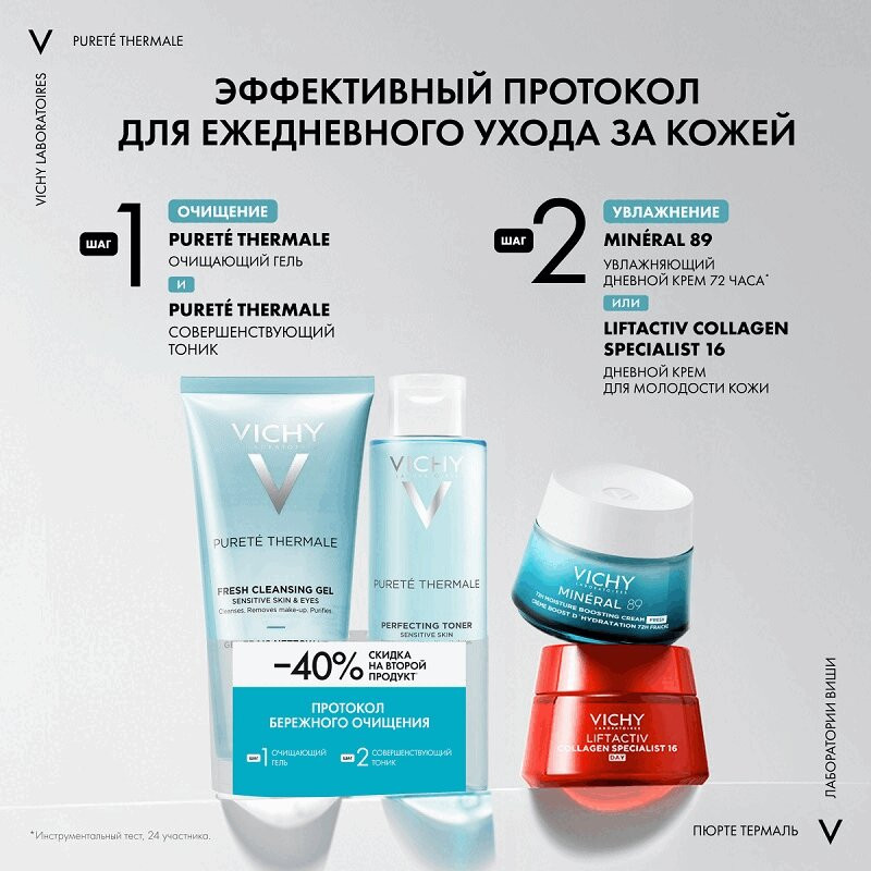 Vichy Пюрте Термаль Набор (гель 200 мл+тоник 200 мл)