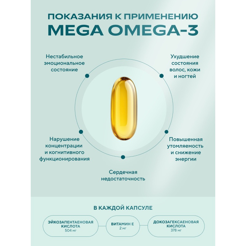 Уесаппс Ультра Энерджи Мега Омега-3 капс.60 шт