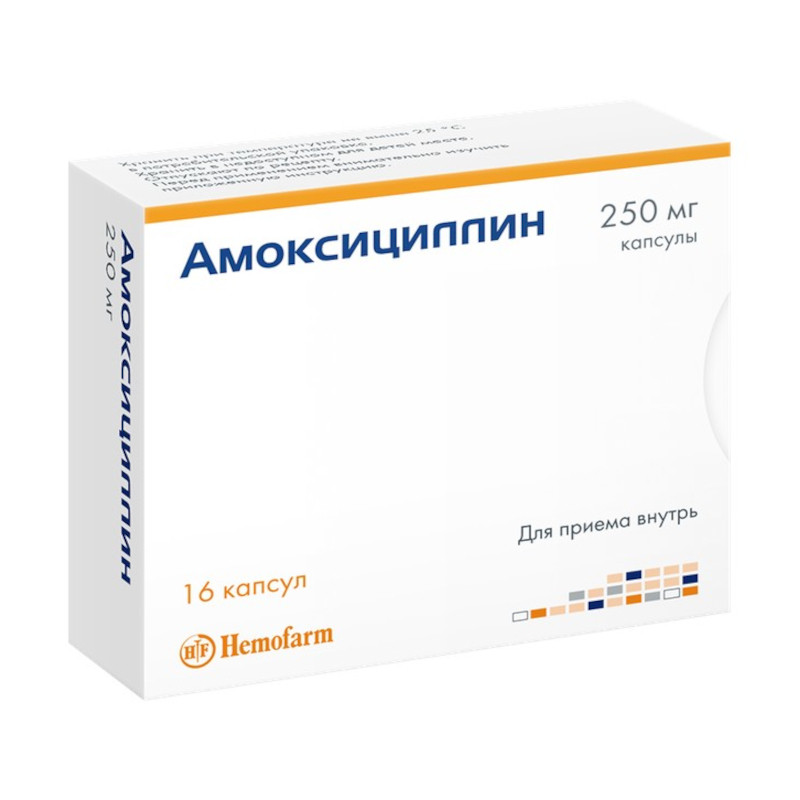 Амоксициллин 250 мг капсулы 16 шт