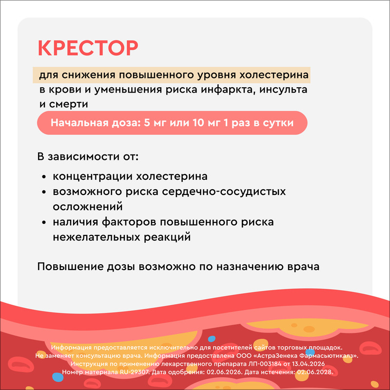 Крестор 20 мг таблетки 28 шт