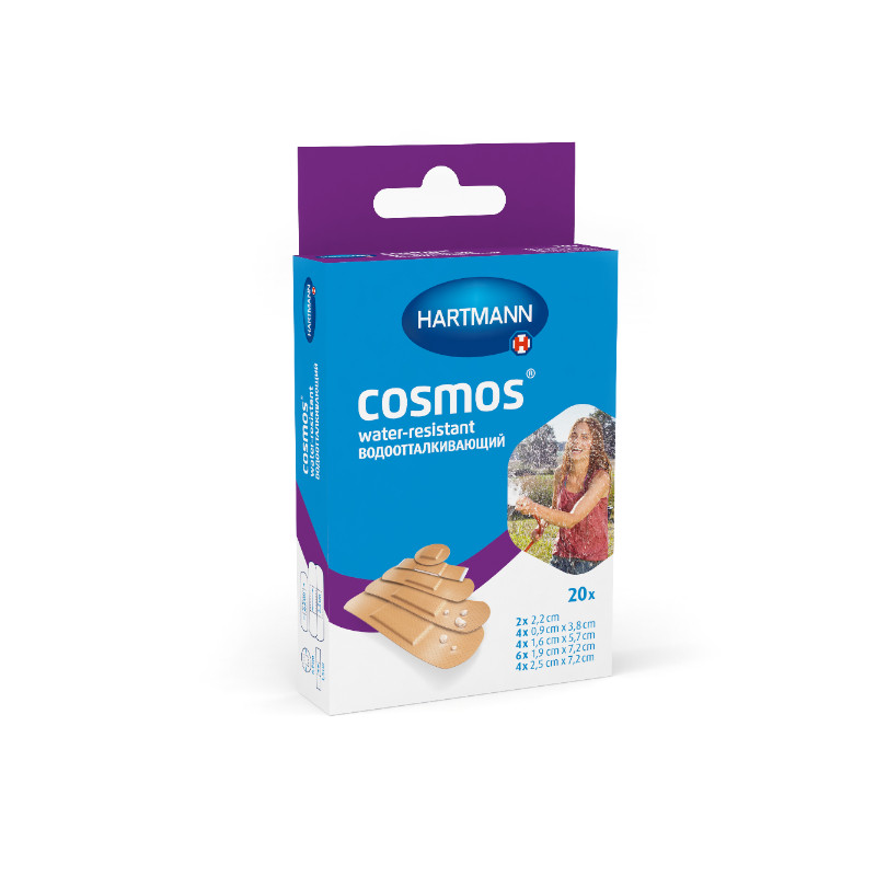 Cosmos Water-Resistant Пластырь влагостойкий Набор 5 размеров 20 шт