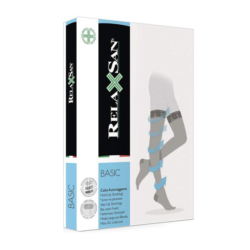 Relaxsan Basic Чулки компрессионные Stay-Up профилактические 70 den размер 4 Черные