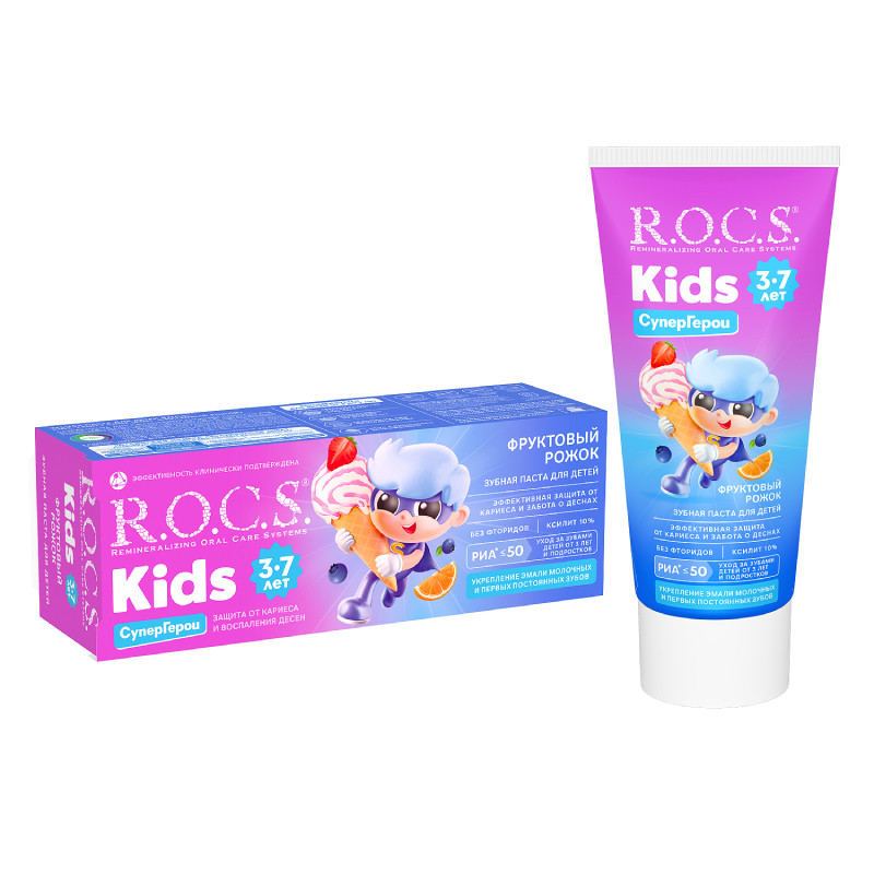 R.O.C.S. Kids Зубная паста для детей 3-7 лет Фруктовый рожок 45 г